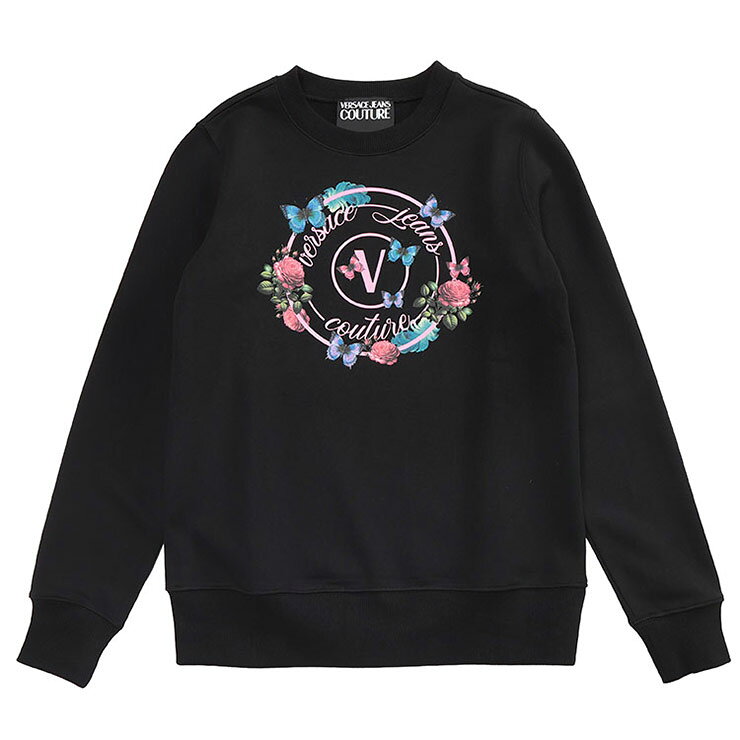 ヴェルサーチェ ジーンズ クチュール VERSACE JEANS COUTURE Vエンブレム BUTTERFRY クルーネック スウェットシャツ VCL79HAIP01 ブランド レディース トップス トレーナー スウェット 長袖 プルオーバー