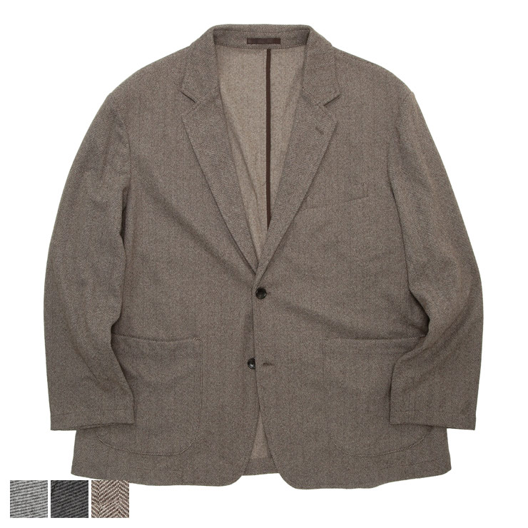 B＆T CLUB (ビーアンドティークラブ) ACTIVE WARM WOOLLY＋ ヘリンボーン柄 2つボタン シングル ジャケット BTKZ2505 大きいサイズ メンズ アウター ジャケット