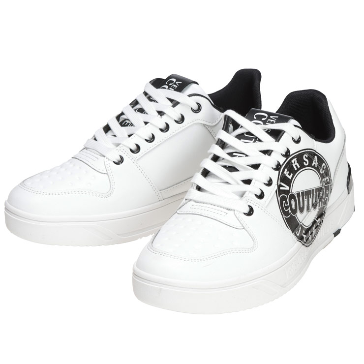 Rakuten - ヴェルサーチェ ジーンズ クチュール スニーカー 靴 VERSACE JEANS COUTURE メンズ サークルロゴ レースアップスニーカー ローカット VC79YA3SJ1 ブランド シンプル カジュアル