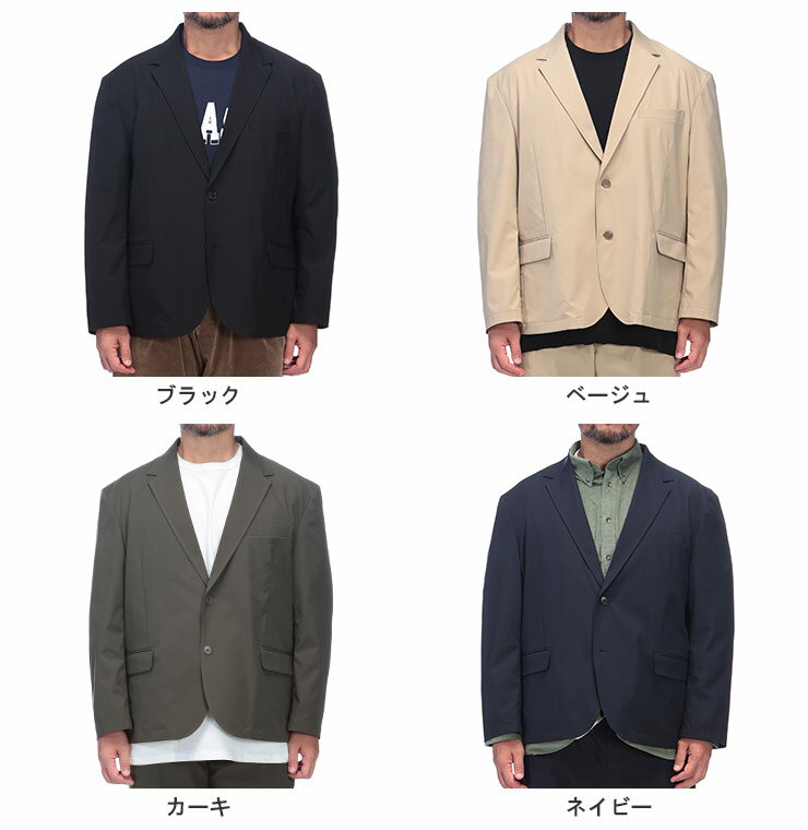 B＆T CLUB ビーアンドティークラブ イージージャケット 3L 4L 5L 6L 7L 8L 9L 10L 大きいサイズ メンズ ACTIVE EASY SOLOTEX JKT ストレッチ シングル アウター テーラード ビジカジ きれいめ ブラック ベージュ カーキ ネイビー