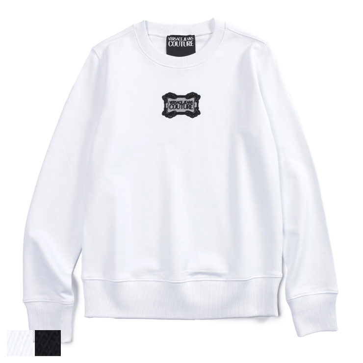 ヴェルサーチェ ジーンズ クチュール トップス トレーナー スウェット レディース VERSACE JEANS COUTURE 刺繍レースロゴ クルーネック VCL79HAIC04 ブランド 長袖 プルオーバー