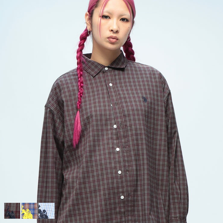 U.S. POLO ASSN. ユーエスポロアッスン 綿100％ チェック柄 レギュラーカラー 長袖 シャツ PLM53701 ユニセックス トップス シャツ チェックシャツ コットン long_shirt