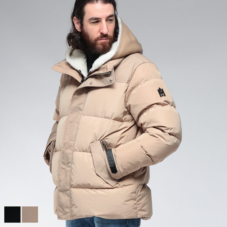 Rakuten - マッカージュ ダウン ブルゾン MACKAGE ムートンレイヤード フルジップ ダウンジャケット MKGRILEY5 ブランド メンズ 男性 アウター ジャケット ブルゾン フード ダウン 秋 冬