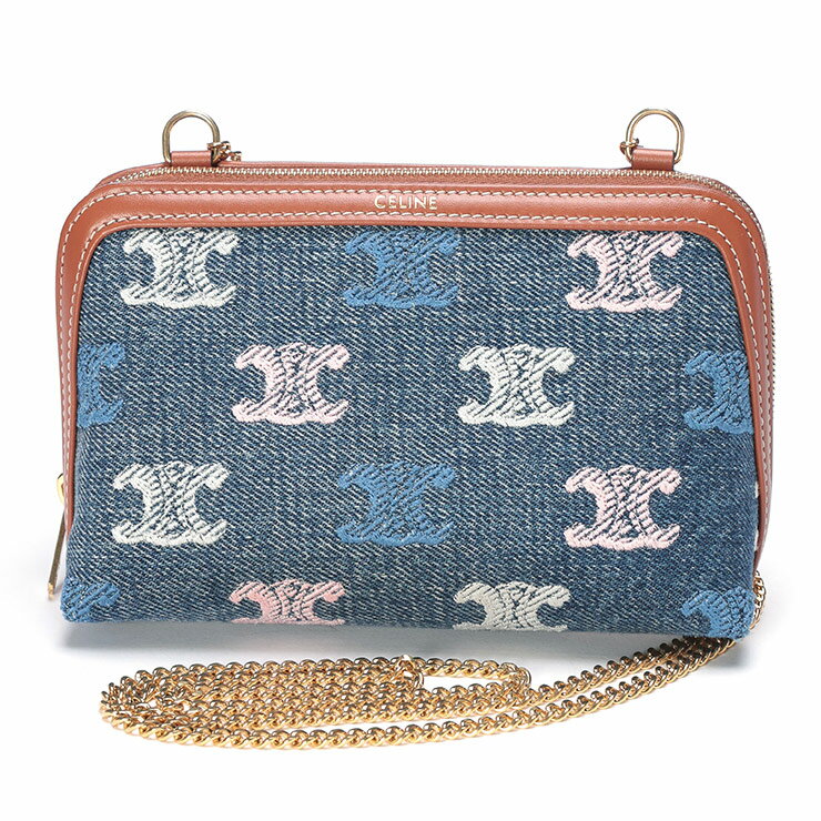 セリーヌ バッグ レディース CELINE チェーン付きクラッチ キュイル トリオンフ CELL10E382GR9 ブランド 鞄 ショルダーバッグ ミニバッグ