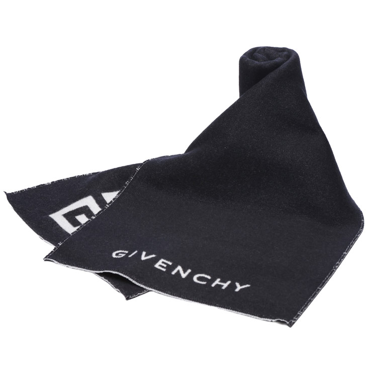 ジバンシィ マフラー GIVENCHY メンズ ウール混 リバーシブル 4Gロゴ ブランドアイコン ロゴ マフラー ..
