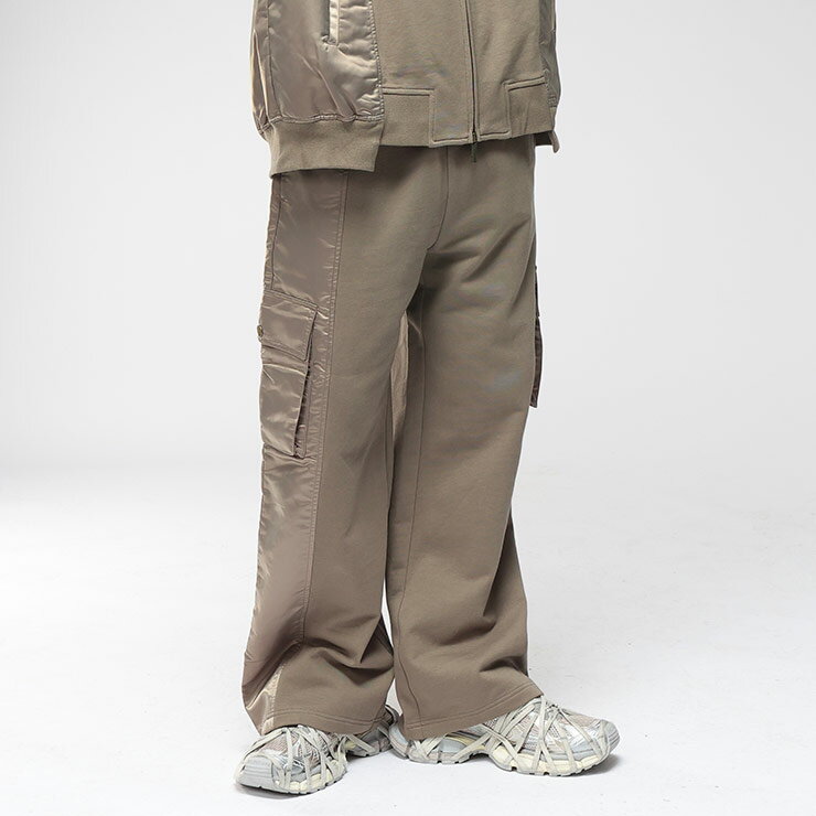 フェン・チェン・ワン スウェット パンツ メンズ Feng Chen Wang スウェット ナイロン 切り替え ワイド カーゴパンツ PANEL パネル FCW...