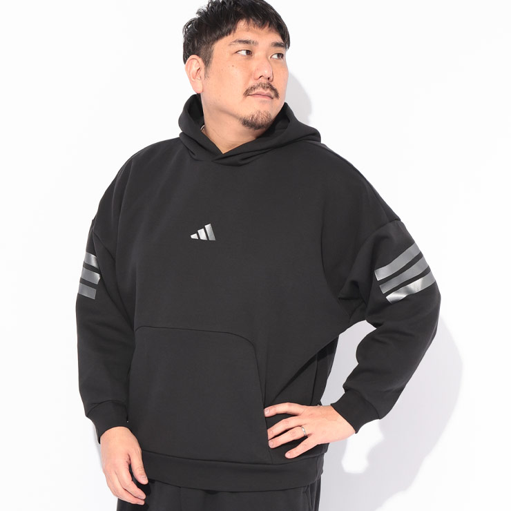 Rakuten - adidas (アディダス) プルオーバー パーカー M FI 3S HLD JVN19 大きいサイズ メンズ 3ストライプス プルパーカー キングサイズ トップス スウェット トレーナー スポーツ