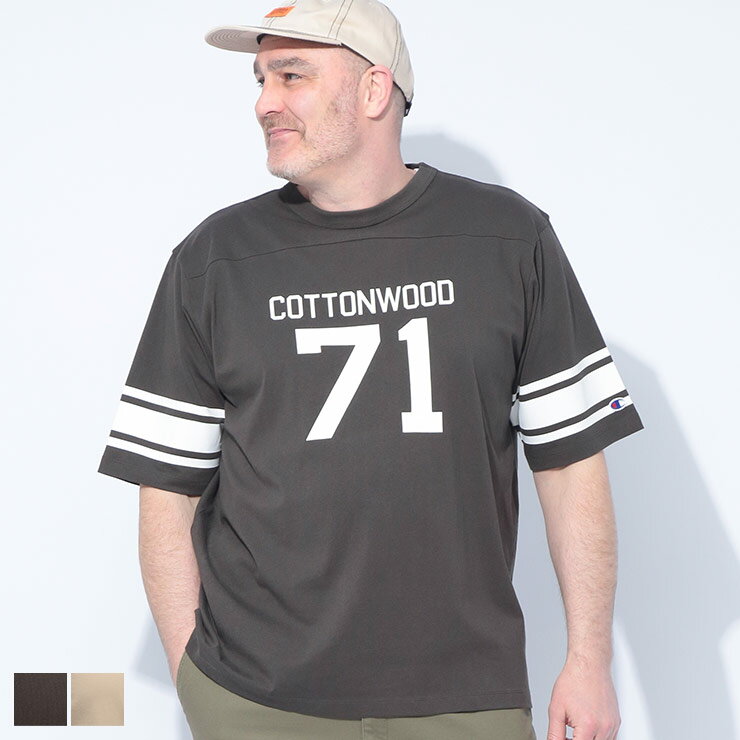 Rakuten - Champion (チャンピオン) ナンバリング 半袖 フットボール Tシャツ C3B349 大きいサイズ メンズ トップス Tシャツ 半袖 Tee シンプル スポーツ インナー
