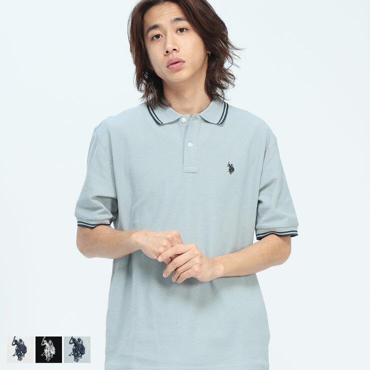 Rakuten - ポロシャツ 半袖 メンズ 鹿の子 ライン ワンポイント シャツ トップス ポロ ベーシック 春 夏 U.S. POLO ASSN. (ユーエスポロアッスン) PLM61103
