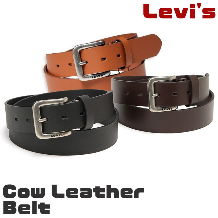 Rakuten - Levi's (リーバイス) ベーシック レザーベルト 牛革 牛床革 本革 本皮 15116020 シンプル カジュアル