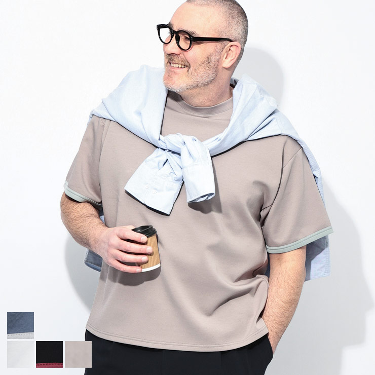 Rakuten - Tシャツ 半袖 メンズ 大きいサイズ ふわかる Wフェイスポンチ クルーネック トップス カットソー 軽い ストレッチ 春 夏 B＆T CLUB (ビーアンドティークラブ) 1001274