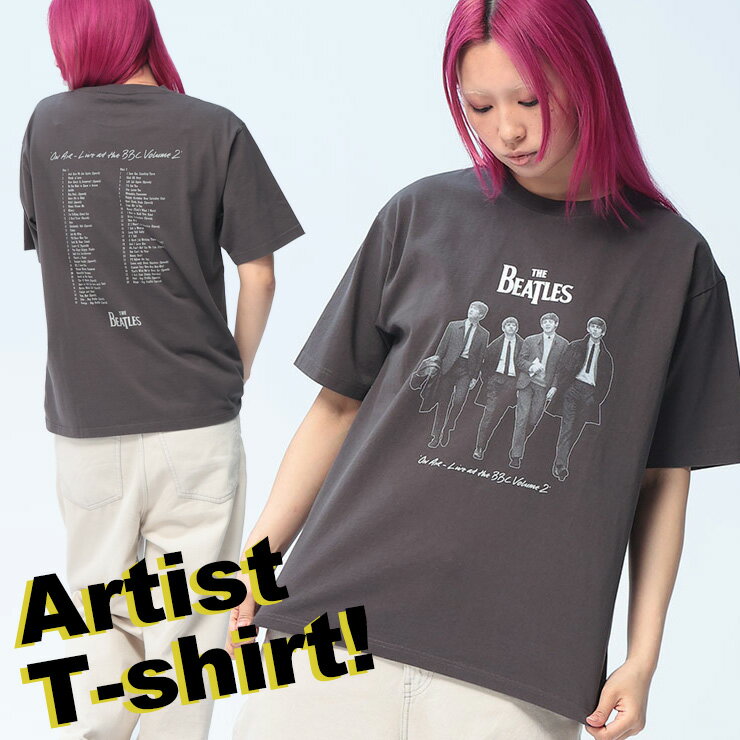 Rakuten - The Beatles (ザ・ビートルズ) Tシャツ 半袖 ビートルズ ユニセックス 綿100％ CDジャケット クルーネック バンドT