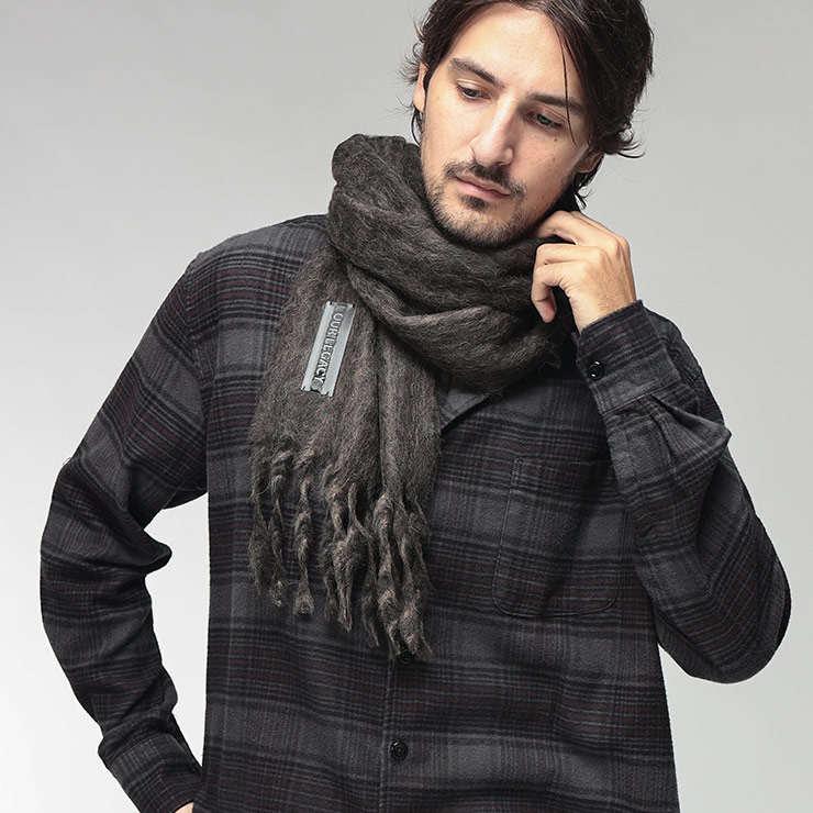アワーレガシー OUR LEGACY メンズ マフラー CHOCO PRESSED WAVE ALPACA アルパカ...