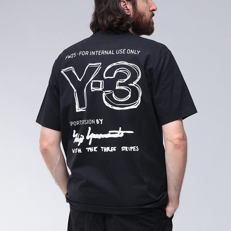 Rakuten - ワイスリー Y-3 バックロゴプリント クルーネック 半袖 Tシャツ Y3KB2608 ブランド メンズ 男性 トップス Tシャツ コットン プリント 春 夏