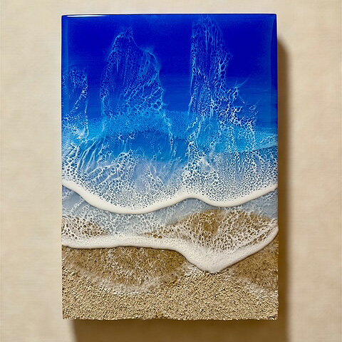 【HA-JA WORLDオーシャンレジンアートパネル025】オーシャンアート オーシャンレジンアートパネル　A4サイズ(297×210mm) 厚み約20mm 波アート　レジン アート アートパネル 海 波 人気 おすすめ 送料無料