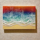 【HA-JA WORLDオーシャンレジンアートパネル001】オーシャンアート オーシャンレジンアートパネル サンセット A4サイズ(297×210mm) 厚み約...