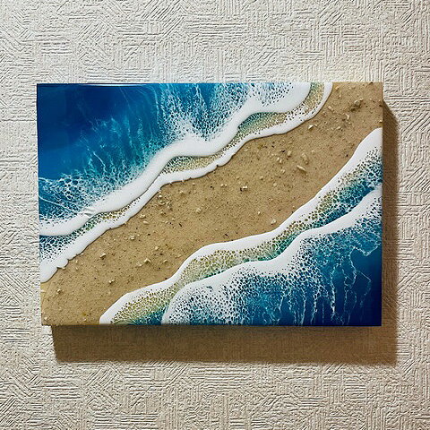 【HA-JA WORLDオーシャンレジンアートパネル012】オーシャンアート オーシャンレジンアートパネル A4サイズ(297×210mm) 厚み約20mm 波...