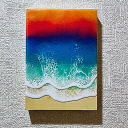 HA-JA WORLDオーシャンレジンアートパネル011 A5サイズ(210×148mm) 厚み約20mm 波アート レジン アート アートパネル 海 波 人気...