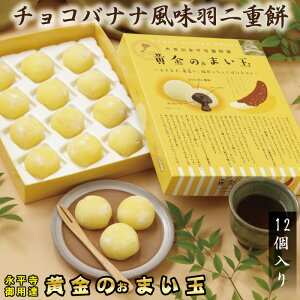 羽二重餅 チョコバナナ風味 【黄金のぉまい玉 12個入】 北陸 福井 銘菓 餅 和菓子 スイーツ お菓子 ギフト 贈り物 お土産 お供え お歳暮 お中元 敬老の日 内祝い 送料無料 ゆうパケット 【ポスト投函可能】