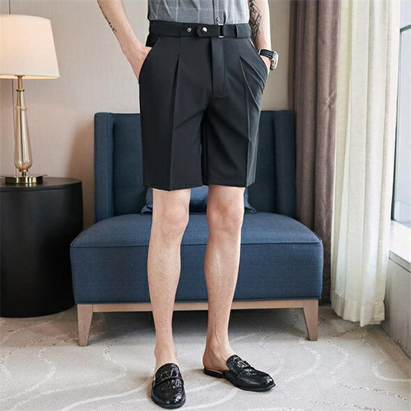 大きいサイズ スラックス ビジネスパンツ メンズ 涼しい クールビズ ハーフパンツ ショートパンツ 男性 紳士 夏用 ゴルフパンツ ゴルフウエア スポーツウエア 半ズボン ショーツ 薄手 通気 20代 30代 40代 50代 60代