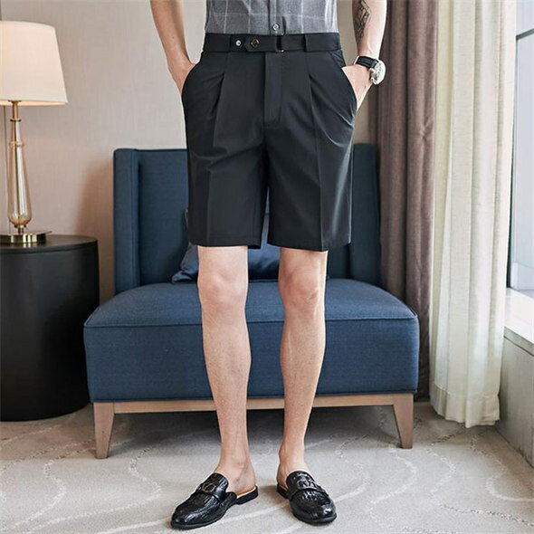 大きいサイズ スラックス ビジネスパンツ メンズ 涼しい クールビズ ハーフパンツ ショートパンツ 男性 紳士 夏用 ゴルフパンツ ゴルフウエア スポーツウエア 半ズボン ショーツ 薄手 通気 20代 30代 40代 50代 60代