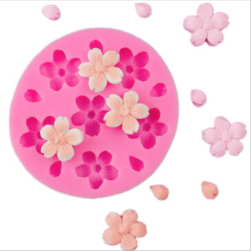シリコンモールド シリコン 型 桜 6つ DIY ハンドメイド アロマハイストーン 石膏 手作り石鹸 樹脂 粘土