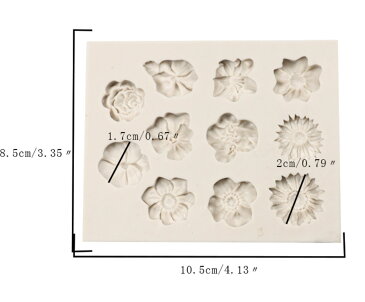 シリコンモールド シリコン 型 お花 11種 DIY ハンドメイド アロマハイストーン 石膏 手作り石鹸 樹脂 粘土