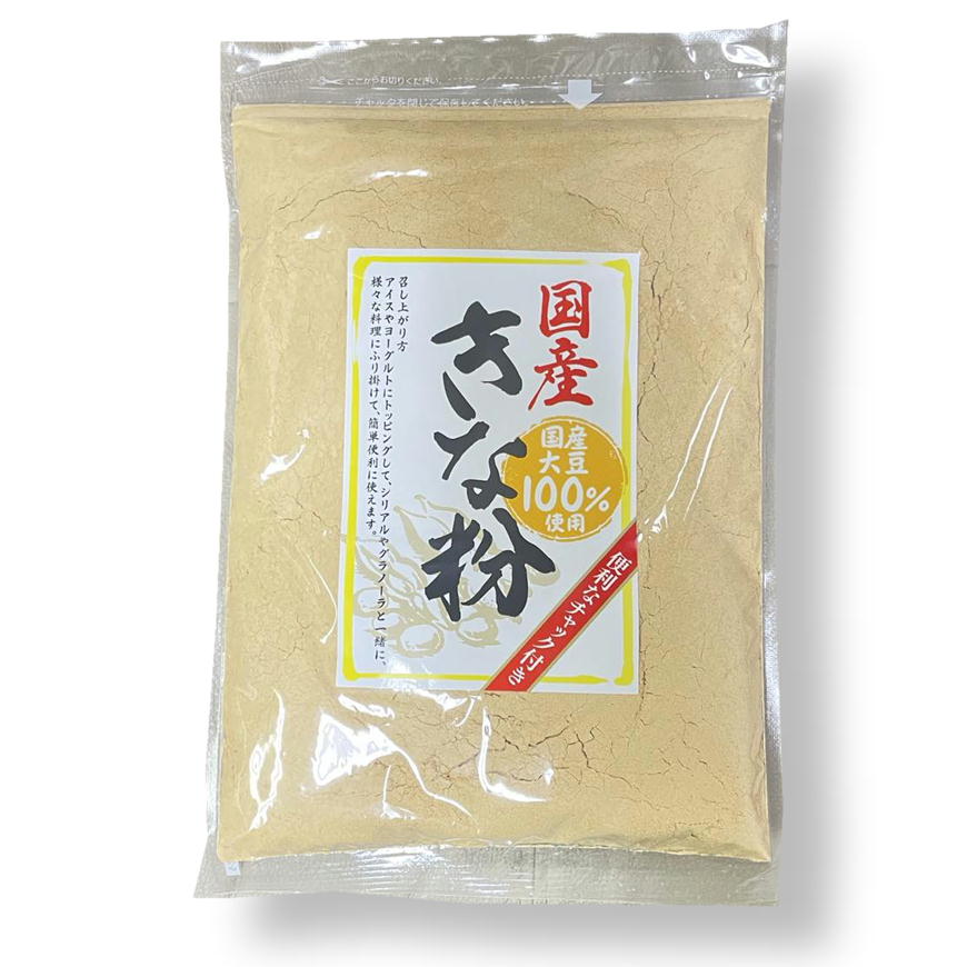 製品仕様 商品名 国産きな粉 名称 きな粉 内容量 350g 賞味期限 製造から1年 保存方法 直射日光をさけ、常温にて保存ください 原材料/商品内容 大豆（国内産） 商品説明 生産国 日本 販売者 大光物産株式会社(京都府福知山市駅南町1−75）美味しい国内産の大豆を使用しております。 アイスやヨーグルトにトッピングとして、シリアルやグラノーラと一緒に、様々な料理に振りかけて簡単に使えます。