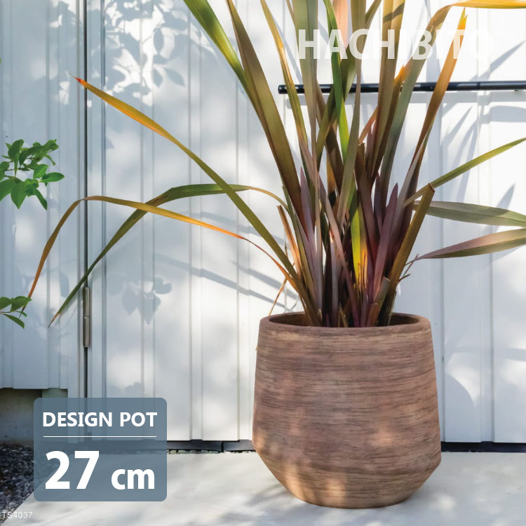 植木鉢 おしゃれ 陶器鉢 スクラッチテラコッタ GP017-270 9号(27cm) 鉢底穴有り 素焼き 屋外 屋内