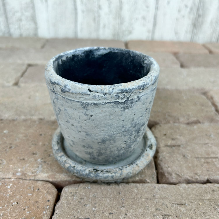 植木鉢 おしゃれ セメントポット MM012-090 3号(9cm) / 陶器鉢 アンティーク 白 コンクリート