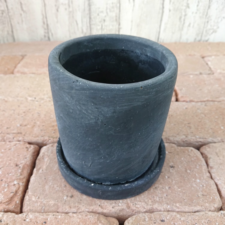 植木鉢 おしゃれ セメントポット MM015-105 3.5号(10.5cm) / 陶器鉢 白 黒 コンクリート