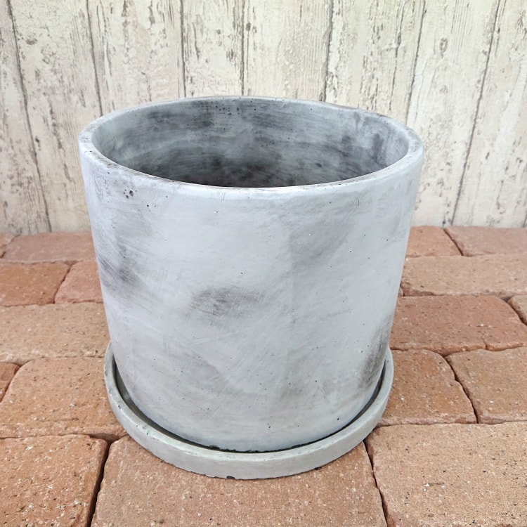 植木鉢 おしゃれ セメントポット MM015-230 8号(23cm) / 陶器鉢 白 黒 コンクリート