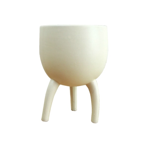 植木鉢 おしゃれ シンプルポット ST6300-105 3.5号(10.5cm) / 陶器鉢 白 鉢カバー