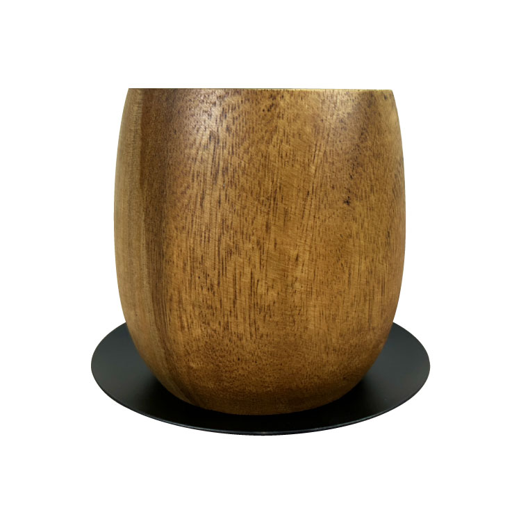 植木鉢 おしゃれ 無垢材のウッドポット YS1373-120 4号(12cm) / 木製 アカシアの写真
