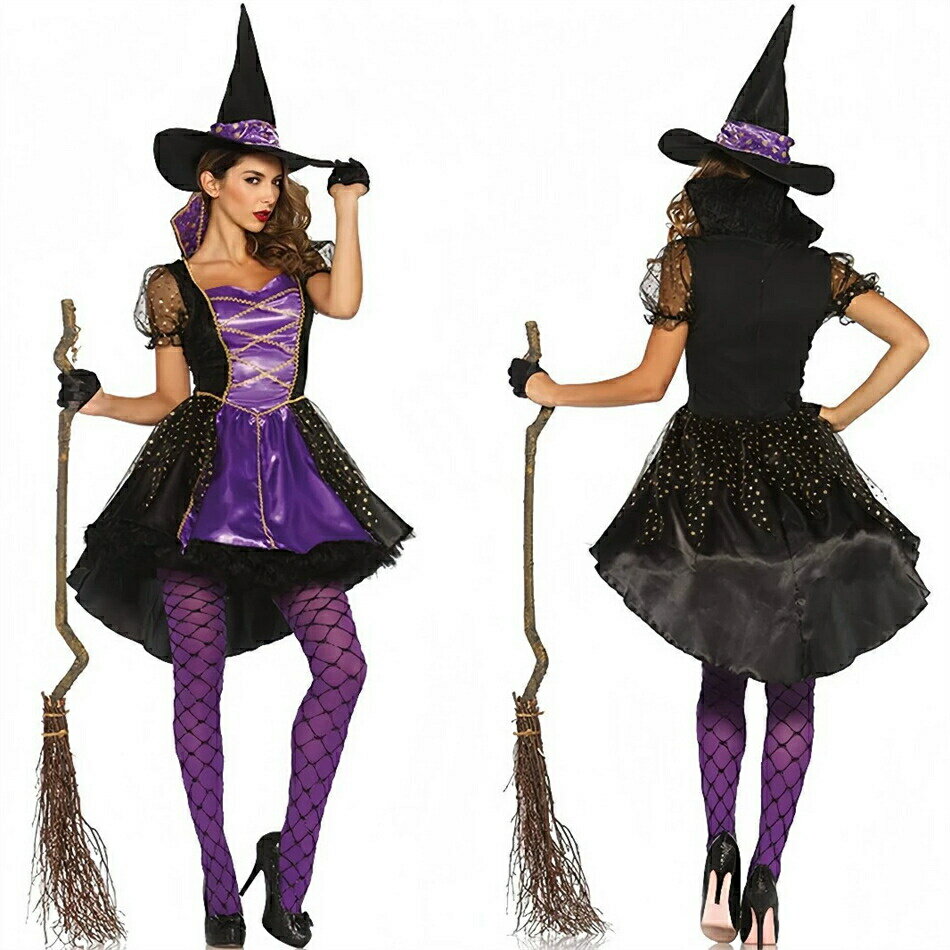 Rakuten - (ワンピース+ 帽子2セット)ハロウィン魔女コスチューム魔女コスチュームパーティー用キャラクター衣装魔法ハロウィン衣装 ハロウィン 魔女 コスプレ イベント用 プレゼント ハロウィン 衣装 ロウィーン ハロウィン衣装 ハロウィンコスプレ 変装 仮装 学園祭 文化祭