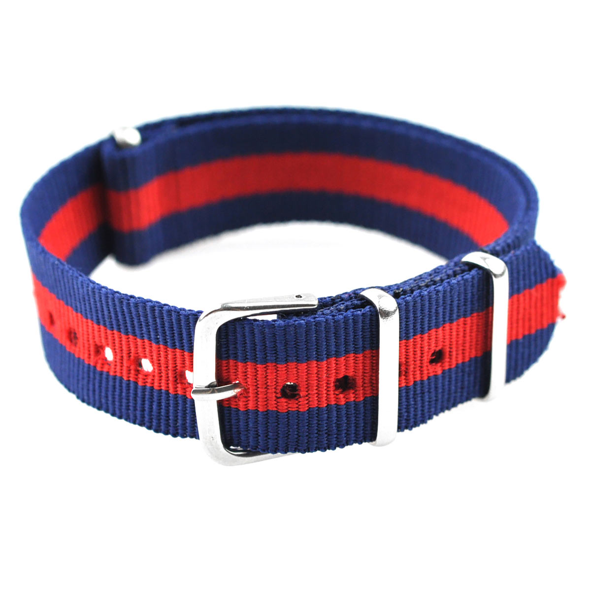 ご購入前の注意配送方法 商品説明 品番ENB172素材ナイロン取付部形状NATOサイズ展開取付幅:20mmカラー展開ベルトカラー:ネイビーレッドベルト寸法260mm厚み取付部：約1~3mm重量約10~15gバックルピンバックル備考なし