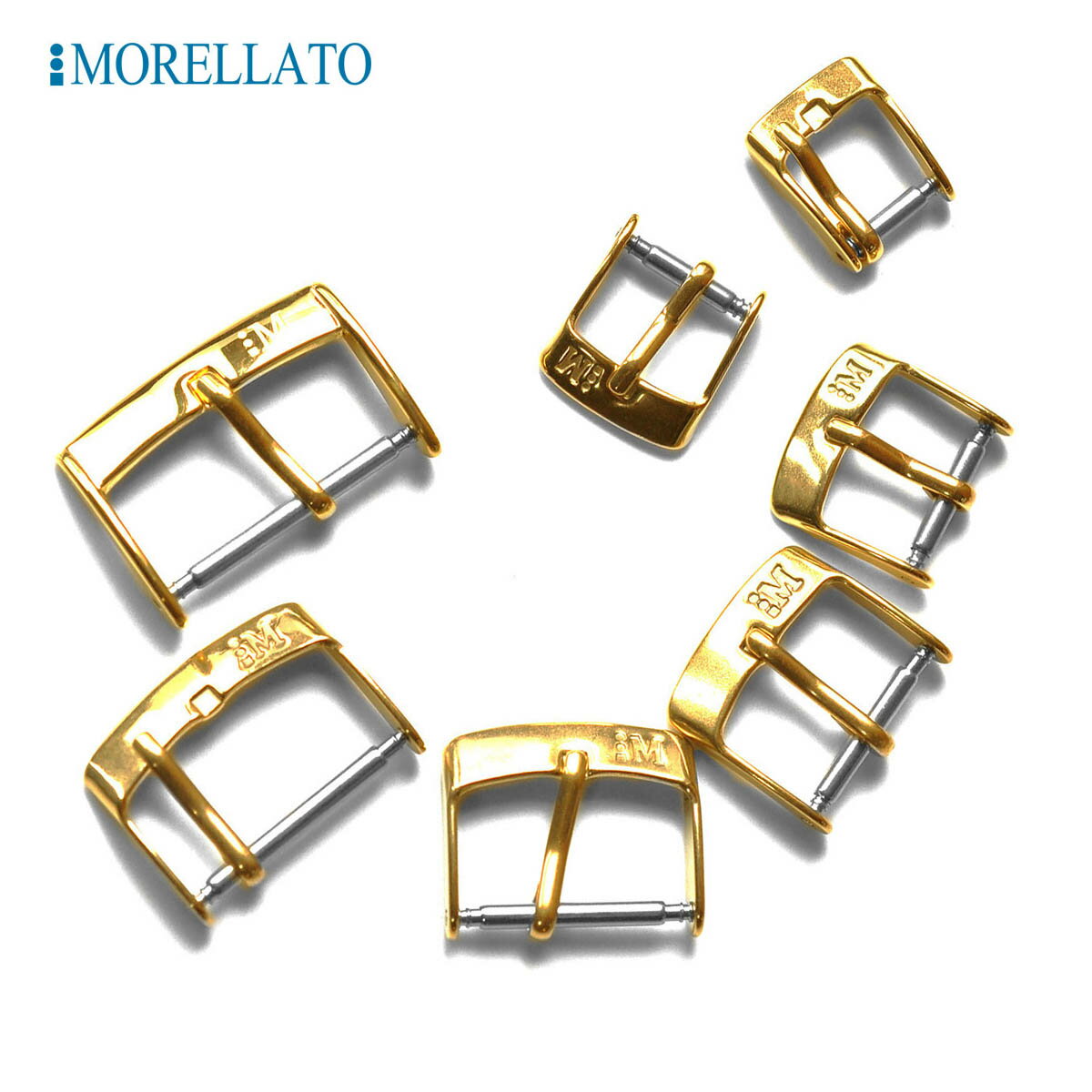 MORELLATO モレラート ピンバックル ゴールド(金色) 腕時計尾錠 取付幅8mm/10mm/12mm/14mm/16mm/18mm