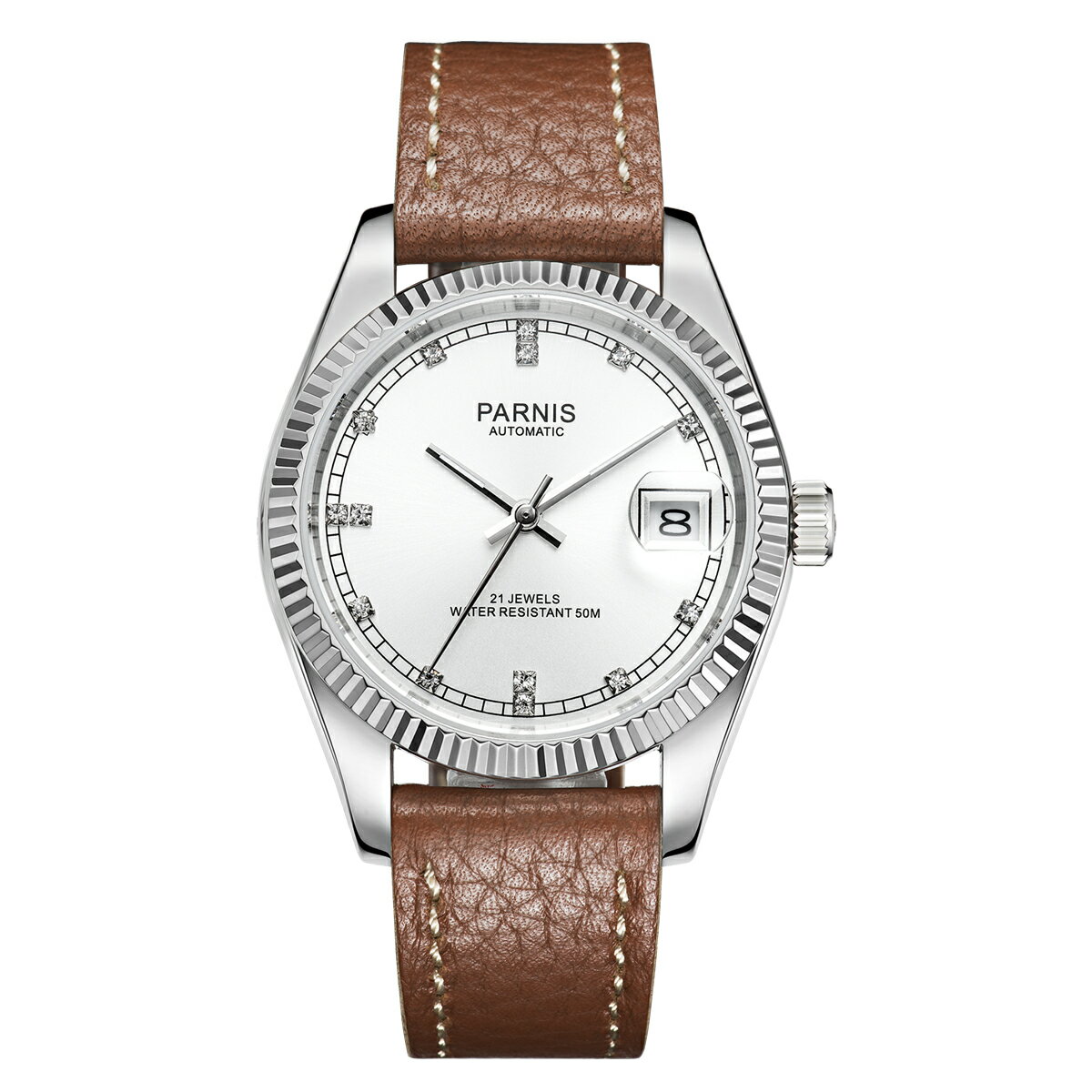 【NEW】PARNIS パーニス 自動巻 腕時計 メンズ [PA2112-P-S3AL-SGBR-A] 並行輸入品 メーカー保証