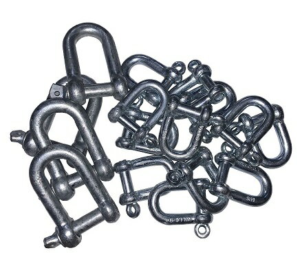樂天商城 - ワイヤーモッコ替えシート用専用シャックル 1.2m×1.2m用 角用：4個 中間用：12個　ワイヤーモッコ 替えシート 専用取付金具 モッコ