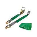 ラッシングベルト プレミアムG Jフックタイプ コーナーパッド付 使用荷重:1,000kg ベルト荷締機 強力荷締機