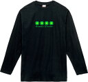 Happy Clover ロングTシャツ 5.6オンスヘヴィウェイトTシャツ プリントTシャツ オリジナルTシャツ 長袖 おまじない スピリチュアル 縁起物 四つ葉のクローバー