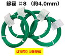 カラー針金 グリーン線(PVC被膜) 線径 ♯8(約4.0mm)×1kg巻 芯線 3.2mm〜3.1mm 長さ 約14m 結束 園芸 DIY 看板取付 ホビー ...