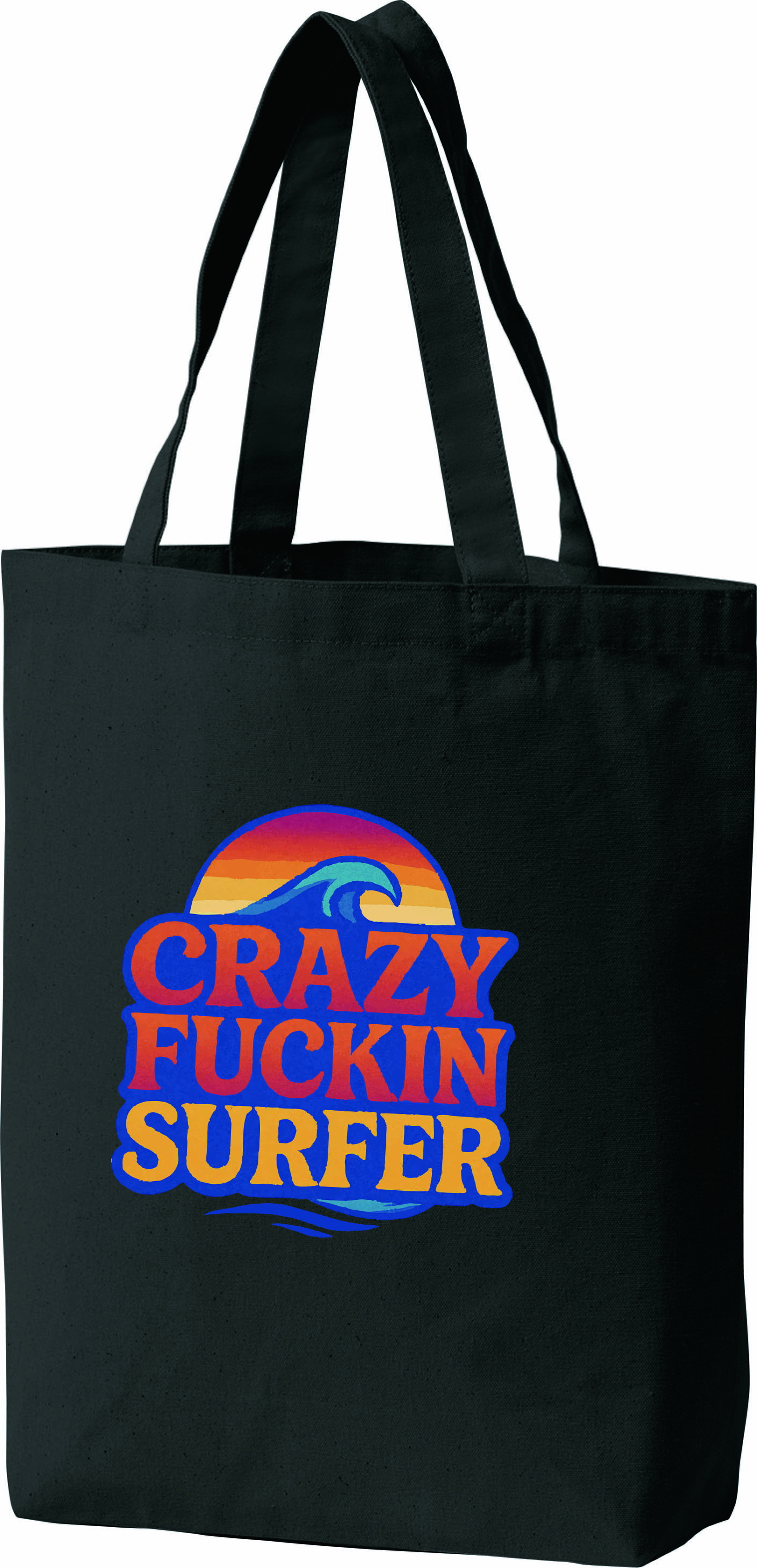 キャンバストートバッグ CRAZY FUCKIN SURFER オリジナルバッグ オリジナルブランド 厚手 肉厚 綿100％ メンズ レディース ユニセックス SURFブランド ハワイ Hawaii ハワイアン サーファー 海人 ビッグウェーブ Aloha アロハ ストリート クセ強 TKTKonzern