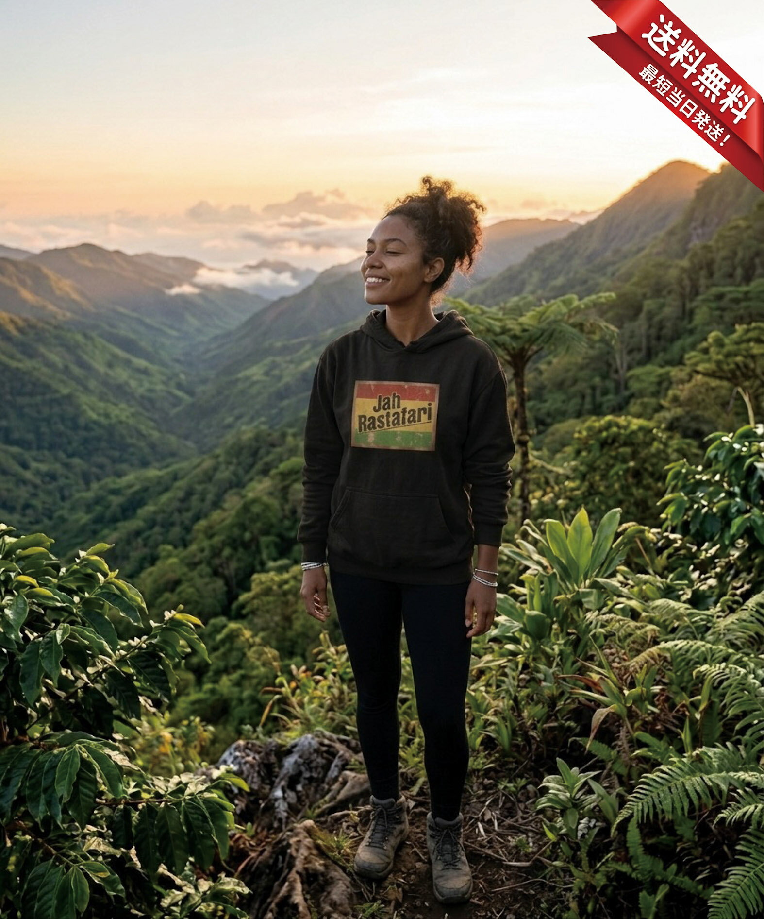 Jah Rastafari フーデッドライトパーカー 8.4オンス オリジナルパーカー レゲエ ボブマーリー ラスタ ラスタカラー ラスタファリ ジャマイカ ザイオン バイブス クセ強 TKTKonzern
