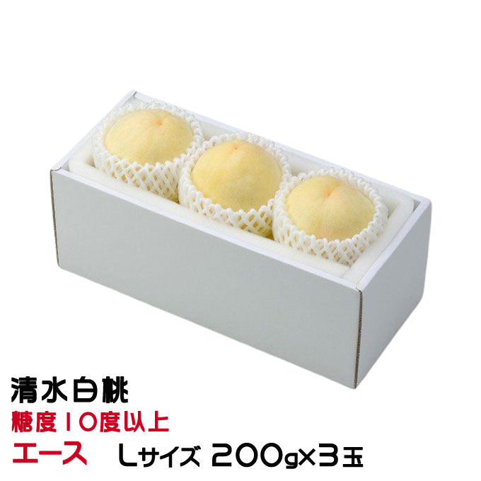 お中元 桃 清水白桃 エース Lサイズ 200g×3玉 岡山県産 ギフト もも モモ はくとう 白桃