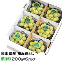 ぶどう マスカット オブ アレキサンドリア 摘み落とし 風のいたずら 訳あり 200g x 6 パック 岡山県産 JAおかやま 葡萄 ブドウ