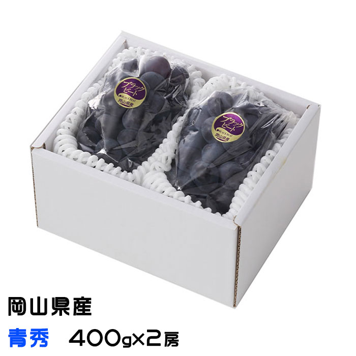 ぶどう ブラックビート 青秀 400g×2房 岡山県産 JAおかやま ギフト 葡萄 ブドウ