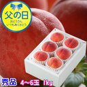 父の日 2025 熊本県産 温室桃 秀品 4〜6玉 約1kg 桃 もも モモ おんしつもも