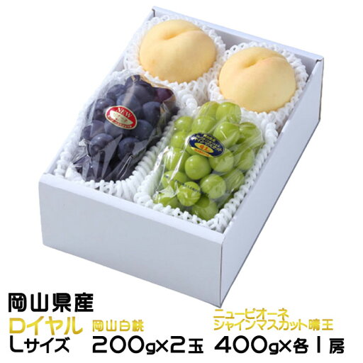 お中元 桃 ぶどう 詰め合わせ ★ ロイヤル Lサイズ 岡山白桃 200g×2玉 シャインマスカット晴王 400g×1房 ニューピオーネ 400g×1房 岡山県産 セット お中元 桃 ぶどう 詰め合わせ ★ ロイヤル Lサイズ 岡山白桃 200g×2玉 シャインマスカット晴王 400g×1房 ニューピオーネ 400g×1房 岡山県産 セット