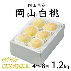 御中元 桃 岡山白桃 ロイヤル 4〜8玉 1.2kg 岡山県産 JAおかやま もも モモ 父の日